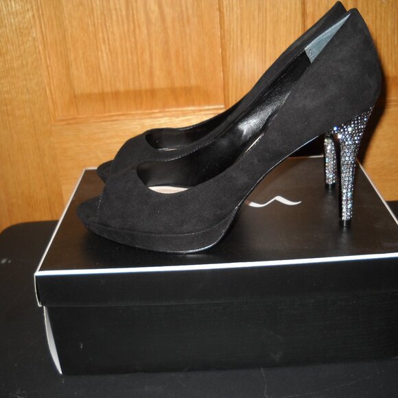 Nina "Faiza - FY" Women's True Black Suede - 10M - Picture 1 of 4